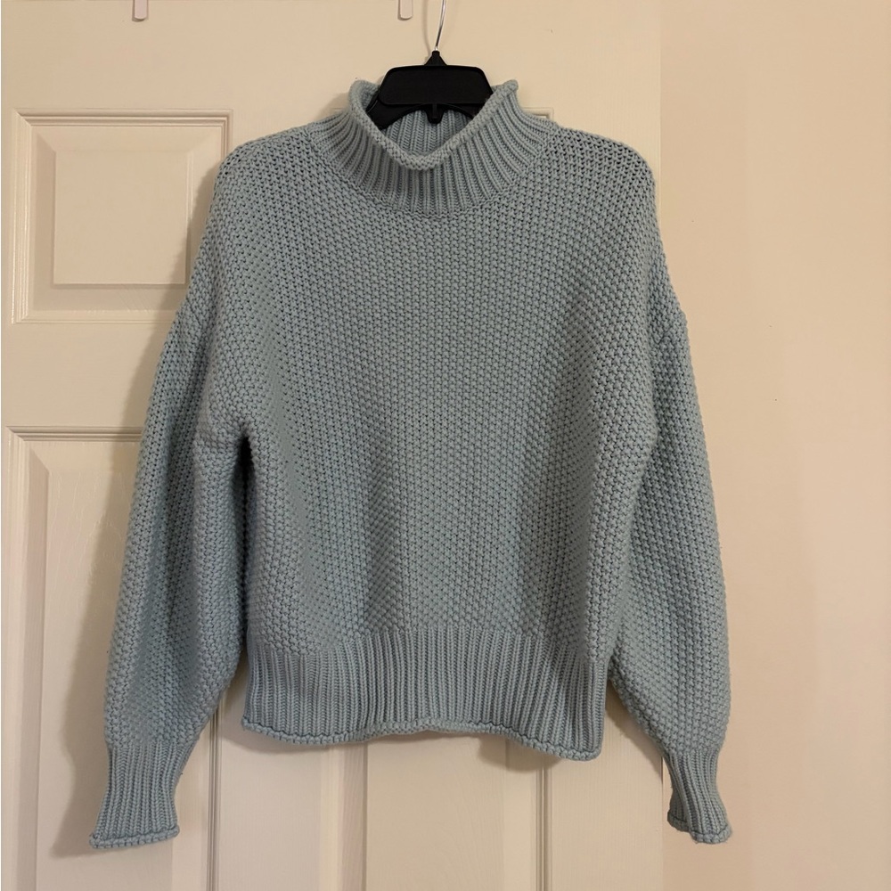 Amazon Women's Soft Blue Cowl Neck Sweater
